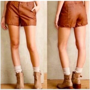 Pilcro & the Letterpress Brown Vegan Leather Shorts